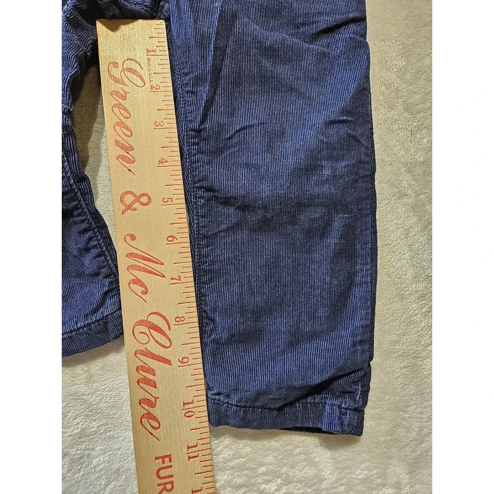 Baby GAP Corduroy Pants 18-24 Months Navy Blue Plaid Lined Elastic Waist Toddler
